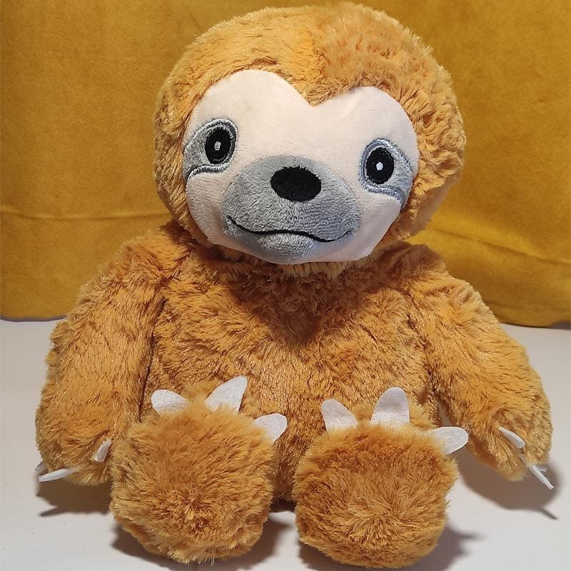 peluche Bouillotte paresseux - peluche chauffante paresseux, remplie de blé et de lavande, distribuée par Acaponcho, fabriquée en France pour une chaleur douce et réconfortante.