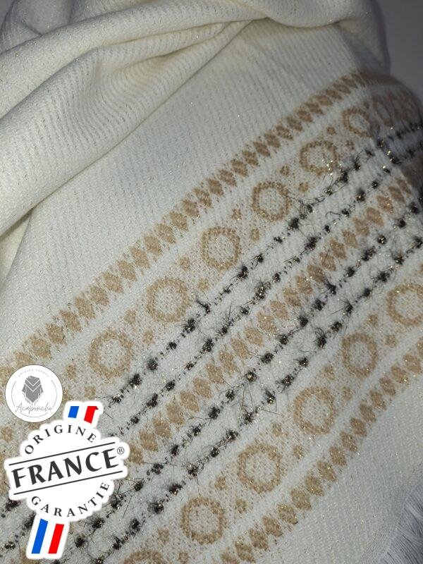Étole blanche pailletée Tissée en France  – Douceur et lumineuse – Image 3