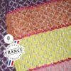 Echarpe couleurs lumineuses violette/verte/orange – Design raffiné motif quadrillé gris – Image 3